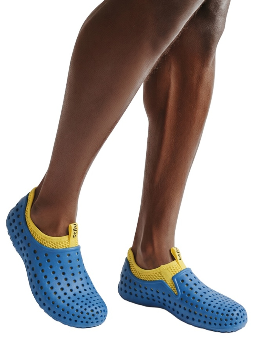 Ccilu Men's Slip On Shoes blue and yellow
